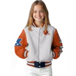 customized chicago bears speckled arms blue gray varsity jacket best selling.webp