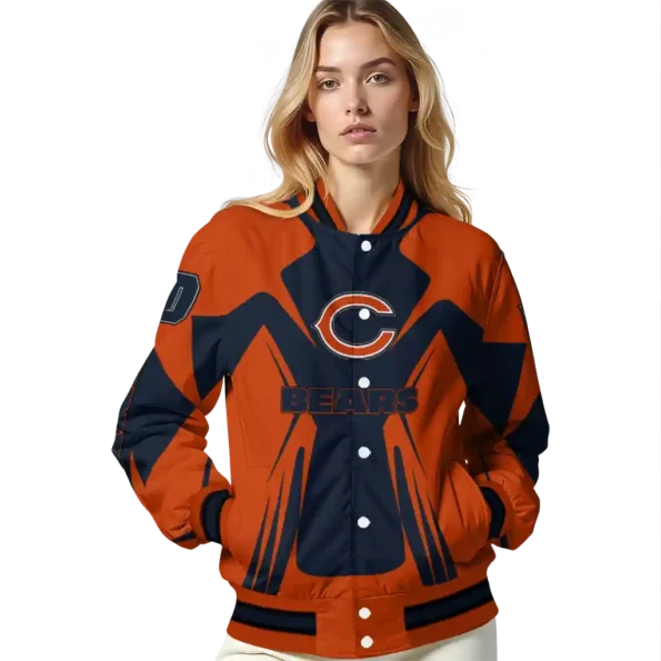 customized chicago bears spider mark blue orange crocs varsity jacket latest model.webp