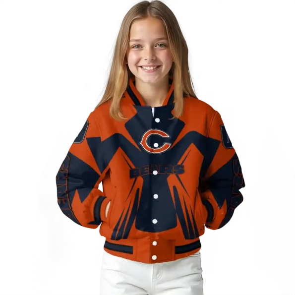 customized chicago bears spider mark blue orange crocs varsity jacket top rated.webp
