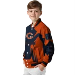 customized chicago bears spider mark blue orange crocs varsity jacket best selling.webp