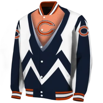 customized chicago bears v stripes blue white varsity jacket best selling.webp
