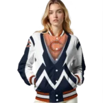 customized chicago bears v stripes blue white varsity jacket best selling.webp