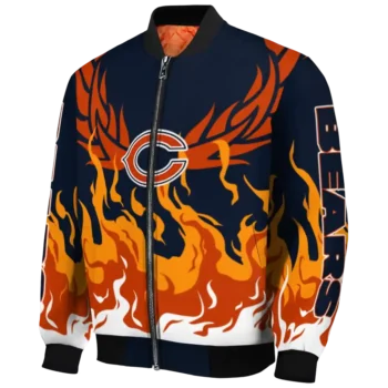 customized chicago bears winged blaze blue white bomber jacket best selling