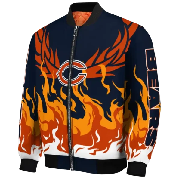 customized chicago bears winged blaze blue white bomber jacket best selling
