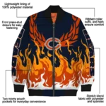 customized chicago bears winged blaze blue white bomber jacket best selling