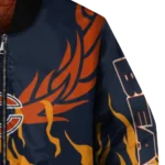 customized chicago bears winged blaze blue white bomber jacket best selling
