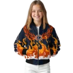 customized chicago bears winged blaze blue white bomber jacket best selling