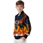 customized chicago bears winged blaze blue white bomber jacket best selling
