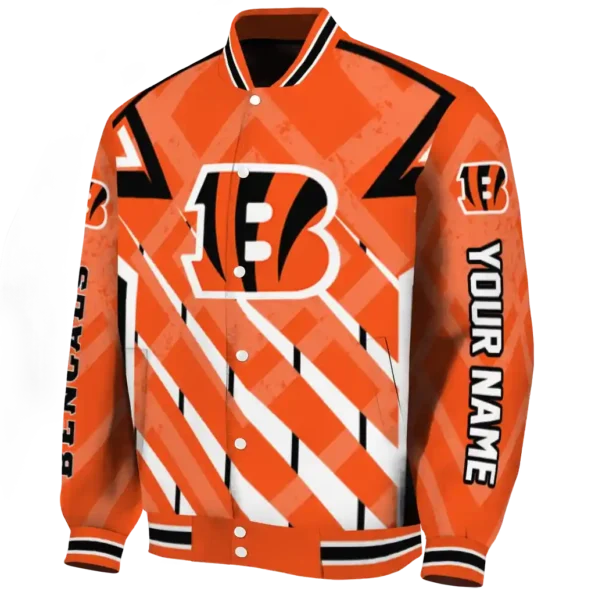 customized cincinnati bengals chevron angles orange varsity jacket best selling.webp