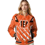 customized cincinnati bengals chevron angles orange varsity jacket best selling.webp