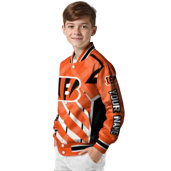 customized cincinnati bengals chevron angles orange varsity jacket trendy.webp