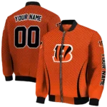 customized cincinnati bengals chevron arrow orange bomber jacket best selling