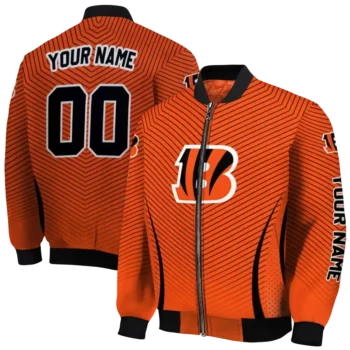 customized cincinnati bengals chevron arrow orange bomber jacket fashion forward
