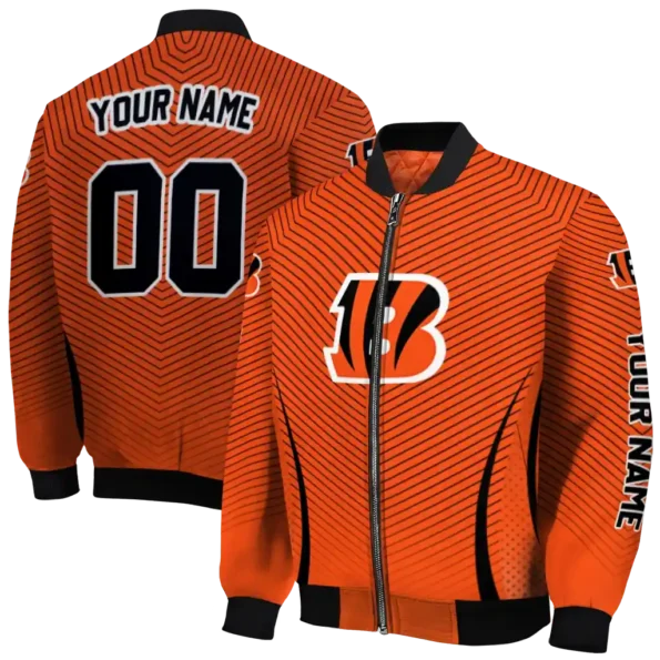 customized cincinnati bengals chevron arrow orange bomber jacket fashion forward