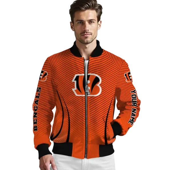 customized cincinnati bengals chevron arrow orange bomber jacket high quality