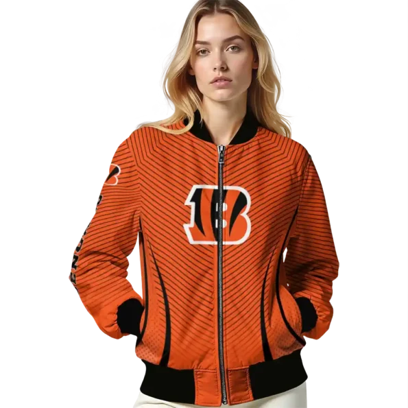 customized cincinnati bengals chevron arrow orange bomber jacket latest model