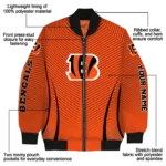 customized cincinnati bengals chevron arrow orange bomber jacket best selling