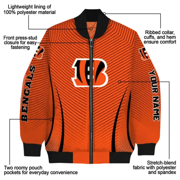 customized cincinnati bengals chevron arrow orange bomber jacket new arrival