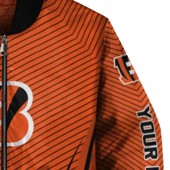 customized cincinnati bengals chevron arrow orange bomber jacket premium grade