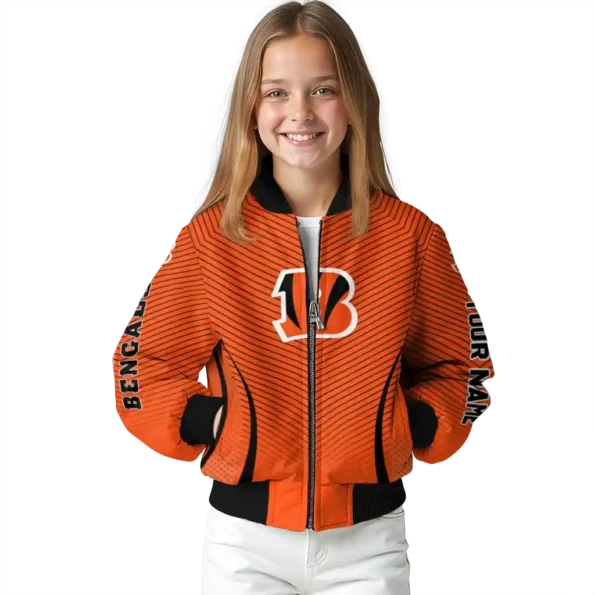 customized cincinnati bengals chevron arrow orange bomber jacket top rated