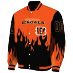 customized cincinnati bengals flame border orange black varsity jacket best selling.webp