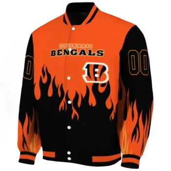 customized cincinnati bengals flame border orange black varsity jacket best selling.webp