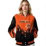 customized cincinnati bengals flame border orange black varsity jacket best selling.webp