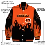 customized cincinnati bengals flame border orange black varsity jacket best selling.webp