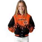 customized cincinnati bengals flame border orange black varsity jacket best selling.webp