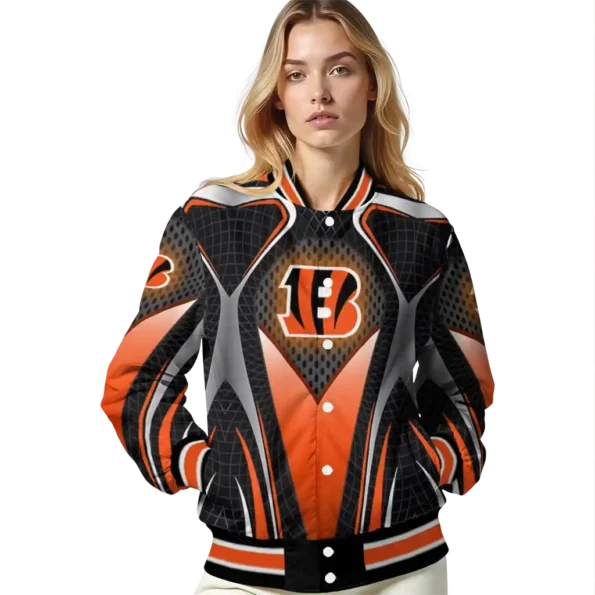customized cincinnati bengals mesh chest black crocs black varsity jacket latest model.webp