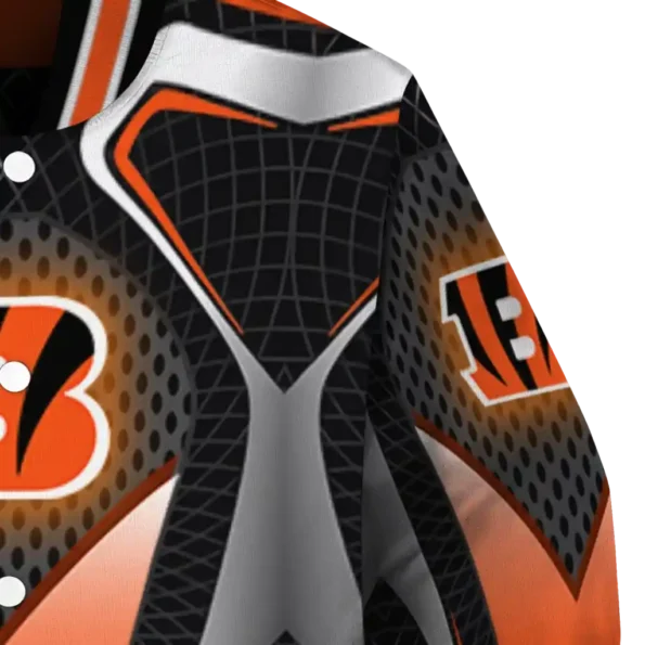 customized cincinnati bengals mesh chest black crocs black varsity jacket premium grade.webp