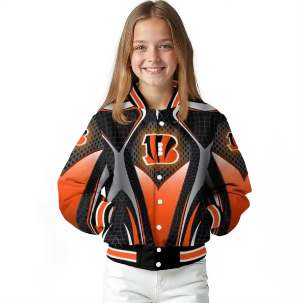 customized cincinnati bengals mesh chest black crocs black varsity jacket top rated.webp