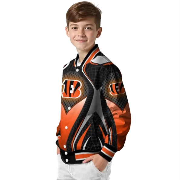 customized cincinnati bengals mesh chest black crocs black varsity jacket trendy.webp