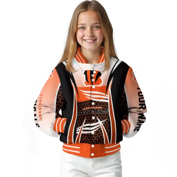 customized cincinnati bengals mesh effect orange black varsity jacket top rated.webp