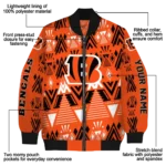 customized cincinnati bengals pyramid shapes orange bomber jacket best selling