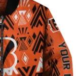 customized cincinnati bengals pyramid shapes orange bomber jacket best selling