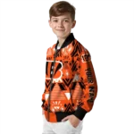 customized cincinnati bengals pyramid shapes orange bomber jacket best selling