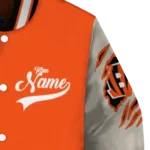 customized cincinnati bengals razorback outline orange nude varsity jacket best selling.webp