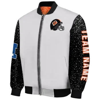 customized cincinnati bengals speckled arms orange gray bomber jacket best selling