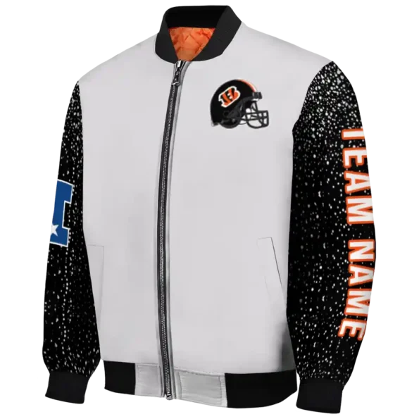 customized cincinnati bengals speckled arms orange gray bomber jacket best selling