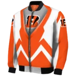 customized cincinnati bengals v stripes orange white bomber jacket best selling