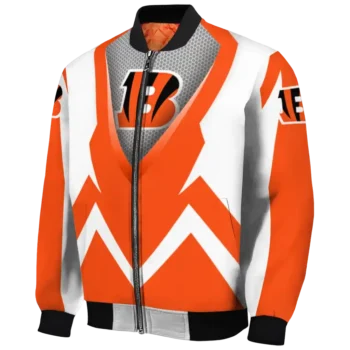 customized cincinnati bengals v stripes orange white bomber jacket best selling