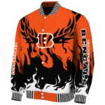customized cincinnati bengals winged blaze orange white varsity jacket best selling.webp