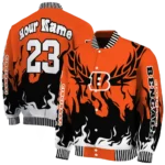 customized cincinnati bengals winged blaze orange white varsity jacket best selling.webp