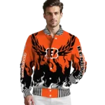 customized cincinnati bengals winged blaze orange white varsity jacket best selling.webp