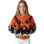 customized cincinnati bengals winged blaze orange white varsity jacket best selling.webp