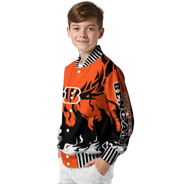 customized cincinnati bengals winged blaze orange white varsity jacket trendy.webp