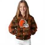 customized cleveland browns bolt stripe brown varsity jacket best selling.webp