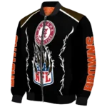 customized cleveland browns claw blood brown black bomber jacket best selling