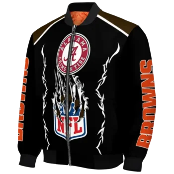 customized cleveland browns claw blood brown black bomber jacket best selling
